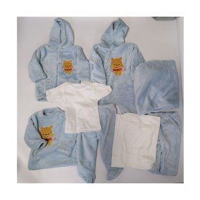 新生儿襁褓套装工厂-8件男女通用冬季服装法兰绒0-6个月