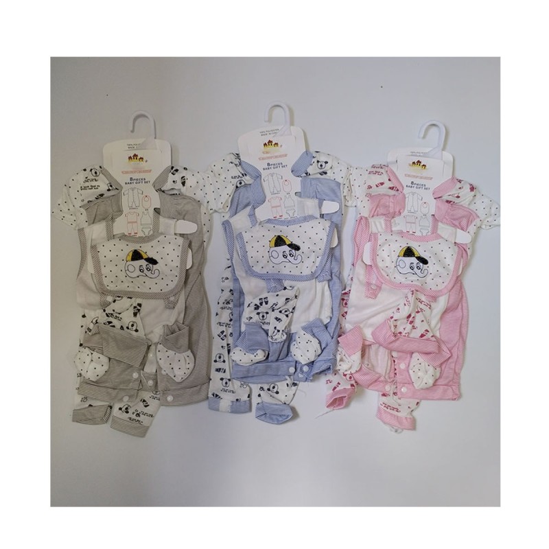 新生儿襁褓套装工厂-8件套女婴服装连体衣裤子必备品