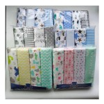 襁褓毯工厂-4件装100%法兰绒棉混色图案设计100*150厘米