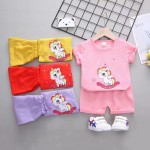 女孩连体衣厂家-时尚运动服装短袖上衣衬衫短裤套装