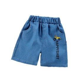 幼儿牛仔短裤工厂-男孩儿童牛仔短裤弹力腰夏季