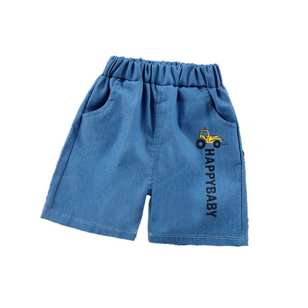 幼儿牛仔短裤工厂-男孩儿童牛仔短裤弹力腰夏季