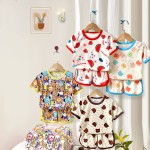 儿童夏季服装供应商-印花衬衫短裤套装小男孩服装幼儿