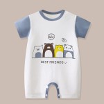 婴儿连体衣厂家-卡通睡衣夏季短袖新生儿连体衣