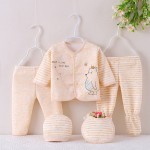 新生儿服装厂家-5件0-12个月棉质服装上衣帽子裤子套装
