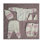 婴儿毛衣套装工厂-针织开衫无檐帽礼品钩针套装冬季服装套装