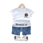 幼儿棉质套装厂家-新款时尚Polo T恤和短裤绅士服装