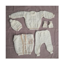 婴儿冬季服装供应商-针织运动衫上衣配裤子开衫套装男孩女孩