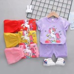 女孩连体衣厂家-时尚运动服装短袖上衣衬衫短裤套装