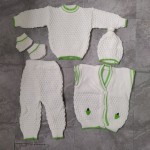 婴儿针织套装厂家-5件中性刺绣毛衣长袖服装套装