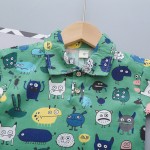 幼儿男孩服装工厂-2件套夏季服装Polo连衣裙衬衫短裤套装