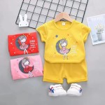 女孩连体衣厂家-时尚运动服装短袖上衣衬衫短裤套装