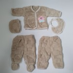 婴儿冬季套装供应商-5件长绒新生儿服装2024襁褓礼品套装