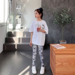 女婴打底裤工厂-3-12年弹力裤卡通印花夏季裤子