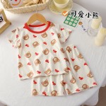 幼儿服装套装工厂-1-8年夏季连衣裙T恤短裤2件套