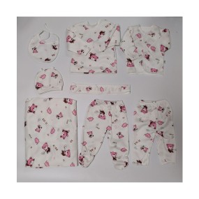 男婴服装供应商-8件套长袖连体衣裤子+帽子+围兜秋冬