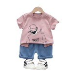 男婴服装套装工厂-时尚Polo T恤短裤休闲服装套装