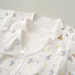 新生儿医院套装供应商-男女通用100%棉长袖纽扣上衣和裤子