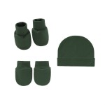 婴儿帽套装供应商-纯色可爱柔软3件套婴幼儿头罩