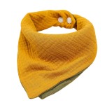 婴儿三角围兜厂家-四层棉纱布料吸收性口水巾