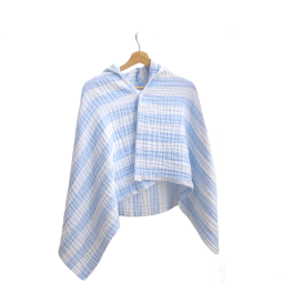 新生儿浴巾厂家-棉纱儿童带帽毯6层