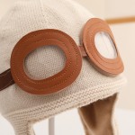 婴儿冬季帽厂家-飞机护耳毛绒针织帽儿童套头帽