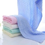 婴儿襁褓毯厂家-批发素色6层棉纱布浴巾