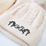 婴儿帽围巾套装工厂-刺绣图案针织两件套冬季保暖