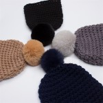 婴儿冬季帽供应商-纯色保暖针织帽男孩女孩加厚球针织