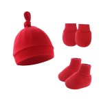 新生儿医院帽工厂-批发春秋纯色防抓帽