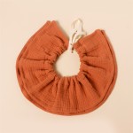 婴儿棉质围兜供应商-360°可调口水四层厚纱布圆形