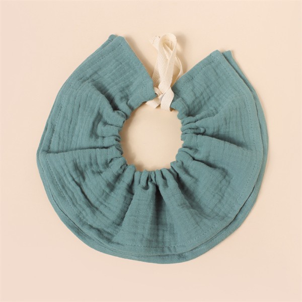 婴儿棉质围兜供应商-360°可调口水四层厚纱布圆形