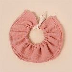 婴儿棉质围兜供应商-360°可调口水四层厚纱布圆形