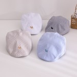 婴儿太阳帽工厂-热销男孩绅士帽细条纹幼儿贝雷帽