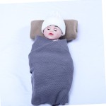 婴儿针织毯工厂-定制100%棉纯色柔软新生儿毯