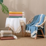 婴儿毯供应商-流苏棉质2层棉纱柔软襁褓包裹