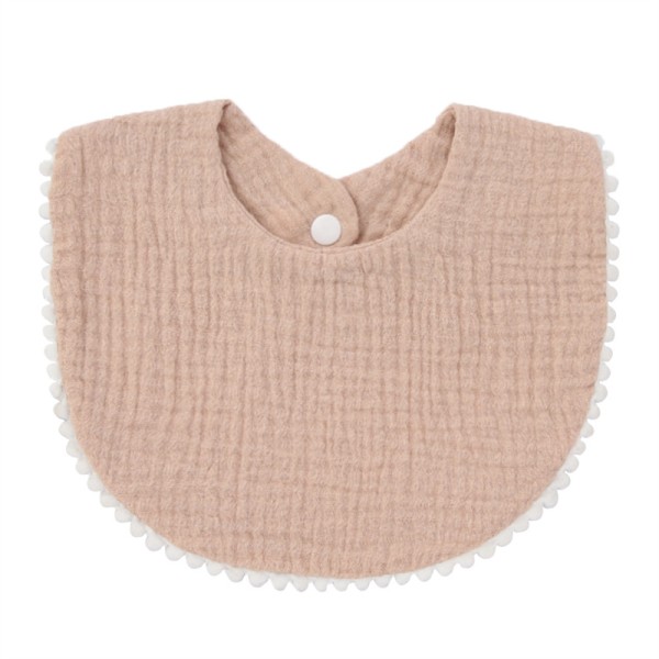 婴儿口水巾工厂-批发定制柔软荷叶边棉纱布蕾丝围兜