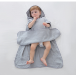 婴儿带帽浴巾供应商-棉质柔软4层棉纱毯浴巾包裹