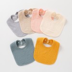 婴儿口水巾工厂-U型4层纱布棉纱透气棉质围兜