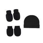 婴儿帽套装供应商-纯色可爱柔软3件套婴幼儿头罩