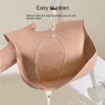 婴儿围嘴供应商-柔软硅胶纽扣防水