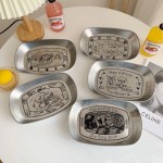 餐盘供应商-复古不锈钢零食水果盘