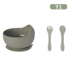 婴儿餐具工厂-硅胶叉勺盘6件套