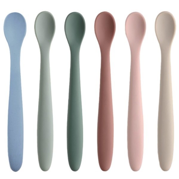 婴儿勺供应商-食品级硅胶长扭训练