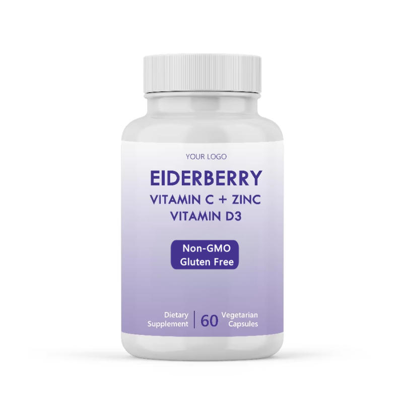 Elderberry Capsules Supplier - OEM Private Label with Vitamin C D3 Zinc