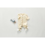 女婴连体衣厂家-2025花卉格子长袖毛衣连体衣