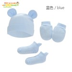 婴儿套装工厂-弹性柔软打结帽和围巾套装可爱礼品儿童