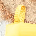 女孩比基尼套装供应商-露肩聚拢泳衣抹胸打结泳装