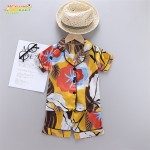 儿童睡衣供应商-短袖上衣短裤睡衣缎面卡通印花