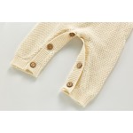 女婴连体衣厂家-2025花卉格子长袖毛衣连体衣